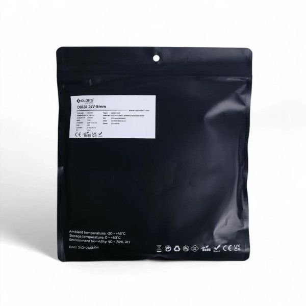 Світлодіодна стрічка COLORS 2835-128-24V-IP67 8.7W 1175Lm 3000K 5м (D8128-24V-8mm-IP67-WW) , 100028280