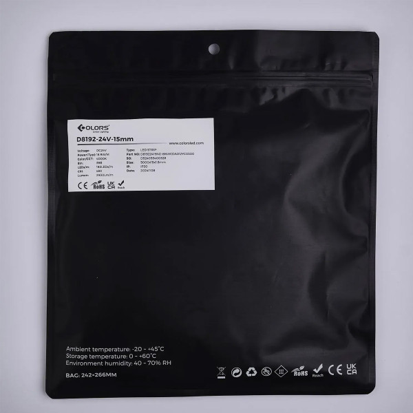 Світлодіодна стрічка COLORS 2835-192-24V-IP20 18.9W 2930Lm 4000K 4м (D8192-24V-15mm-NW_4m) , 100028258