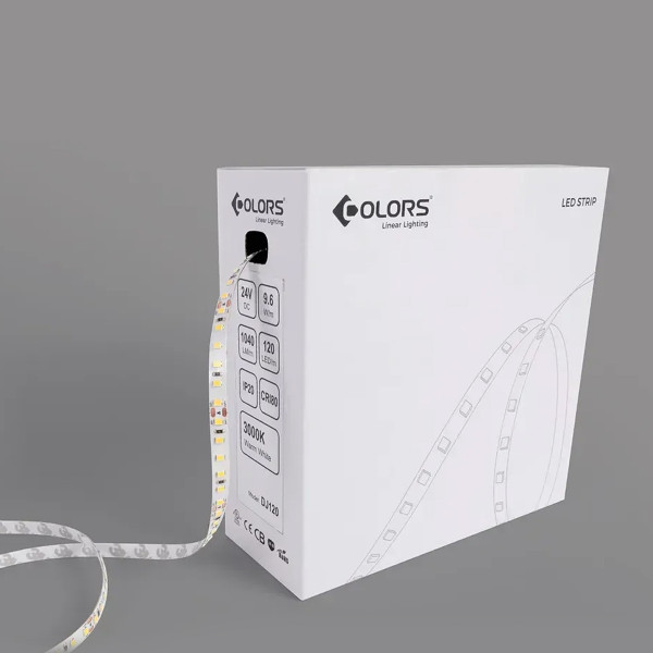 Світлодіодна стрічка COLORS 2835-60-24V-IP20 4.4W 480Lm 3000K 5м (DJ60-24V-8mm-WW) , 100025607