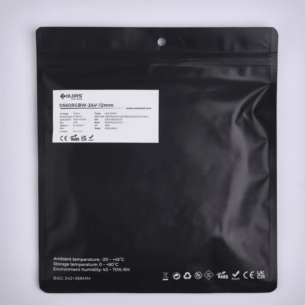 Світлодіодна стрічка COLORS 5050-60-24V-IP20 16.8W RGB+4000K 5м (D560RGBNW-24V-12mm) , 100028283