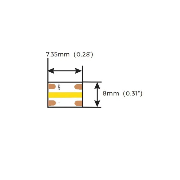 Світлодіодна стрічка COLORS COB-24V-IP20 10W 1090Lm 3000K 5м (DF10N-24V-8mm-WW) , 100028261