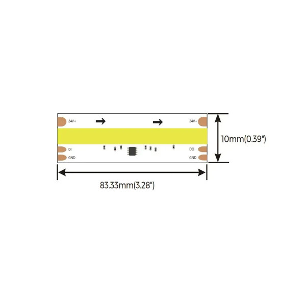Світлодіодна стрічка COLORS COB-24V-IP20 12W 695Lm 6500K 5м (DFS6-24V-10mm-W) , 100028272