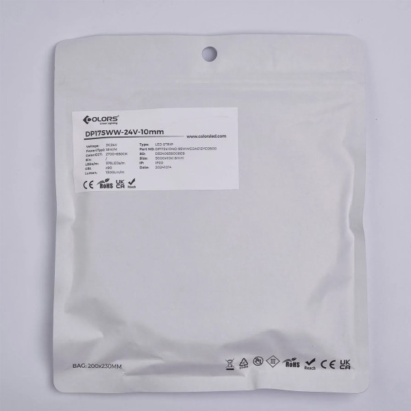 Світлодіодна стрічка COLORS COB-24V-IP20 18W 1500Lm 2700+6500K 5м (DP17SWW-24V-10mm) , 100028312