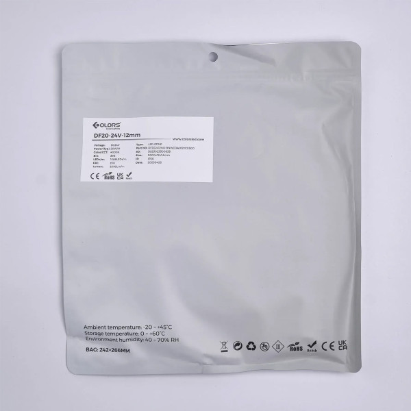 Світлодіодна стрічка COLORS COB-24V-IP20 20W 2095Lm 4000K 5м (DF20-24V-12mm-NW) , 100028223