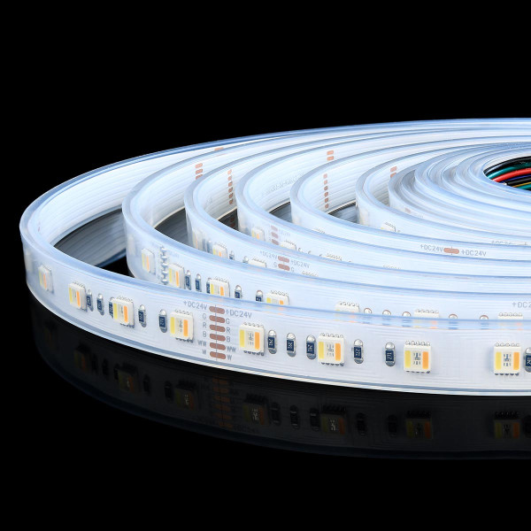 Светодиодная лента Mi-light 60-5050-24V-IP65 24W 720Lm RGB+2700+6500К 5м (MI-LED-RGBW60CCT2465U-RGB-WW-CW), 100021192
