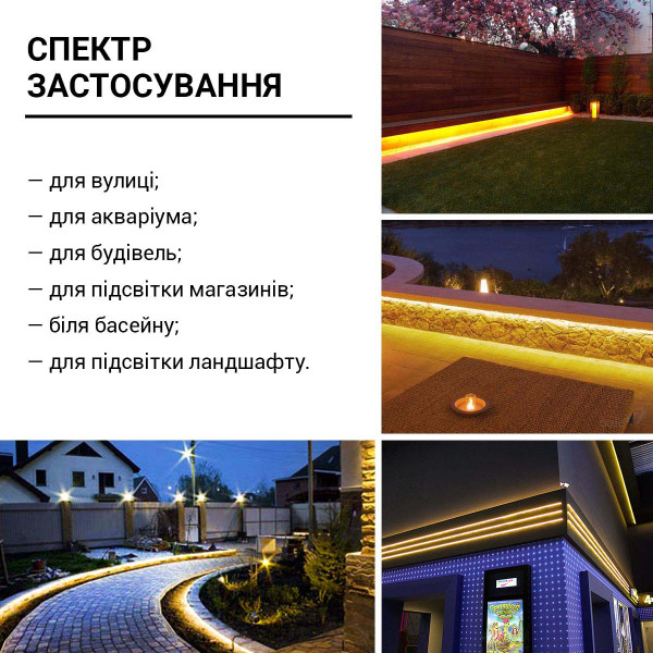 Светодиодная лента RISHANG 120-2835-24V-IP67 8,6W 630Lm 3000К 5м (RN32C0TC-B-WW), 100022423