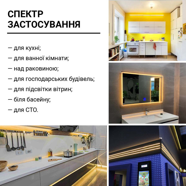 Светодиодная лента RISHANG 60-2835-24V-IP65 5,5W 352Lm 3000К 5м (RN6060TC-B-WW), 100022427