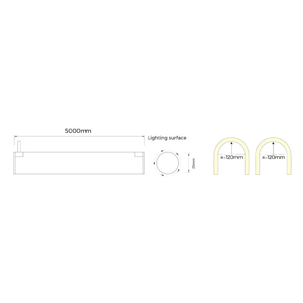 Гнучкий неон COLORS 24V IP65 14.4W 510Lm RGB 5м (NNR25-RGB) , 100028346