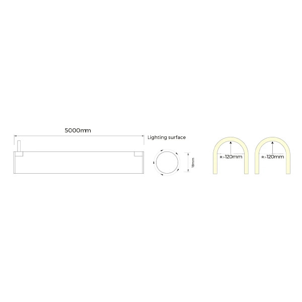 Гнучкий неон COLORS 24V IP65 14.4W 800Lm 3000K 5м (NNR18-WW) , 100028350