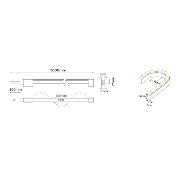 Гнучкий неон COLORS 24V IP65 9.6W 250Lm 2700K 5м (NMS0612-SW) , 100028374