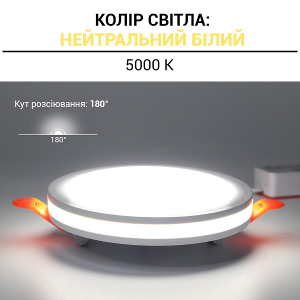 Светильник светодиодный Biom CB 230V 18W 5000K IP20 (CB-R18W-5), 100023863