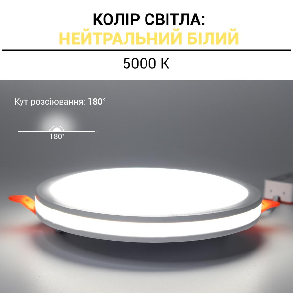 Светильник светодиодный Biom CB 230V 24W 5000К IP20 (CB-R24W-5), 100023864
