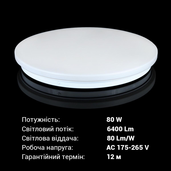 Накладной светильник Biom DECOLIGHT 220V 80W 5000K 6400Lm IP20 Матовый (Frosted) (DL-R102-80), 100023380