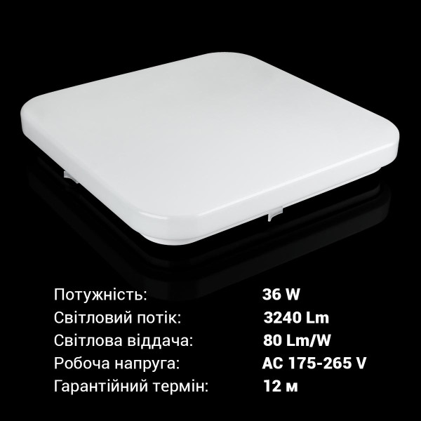 Накладной светильник Biom DECOLIGHT 220V 36W 6200K 2880Lm IP20 Матовый (Frosted) (DL-S702-36), 100023295