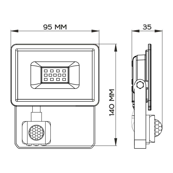 Светодиодный прожектор BIOM S6 230V 10W 6200К IP65 Sensor (S6-SMD-10-Slim+Sens 6200K), 100024500