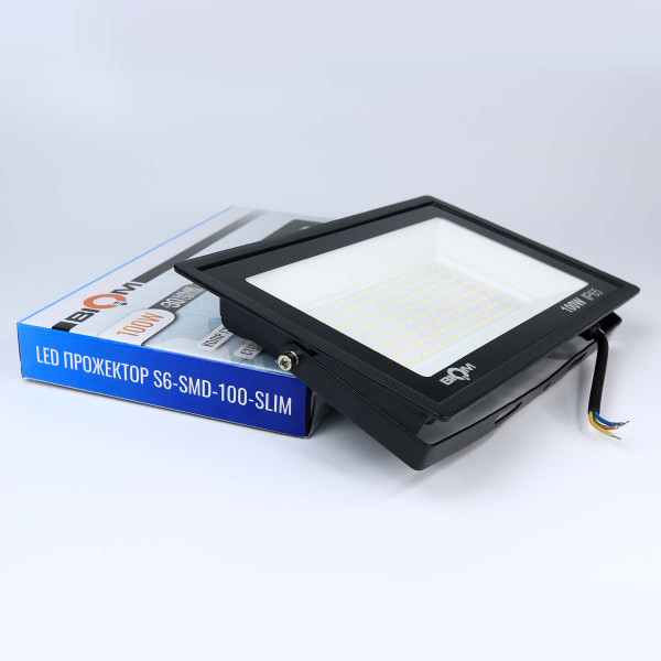 Светодиодный прожектор BIOM S6 230V 100W 6200К IP65 (S6-SMD-100-Slim 6200К), 100024503