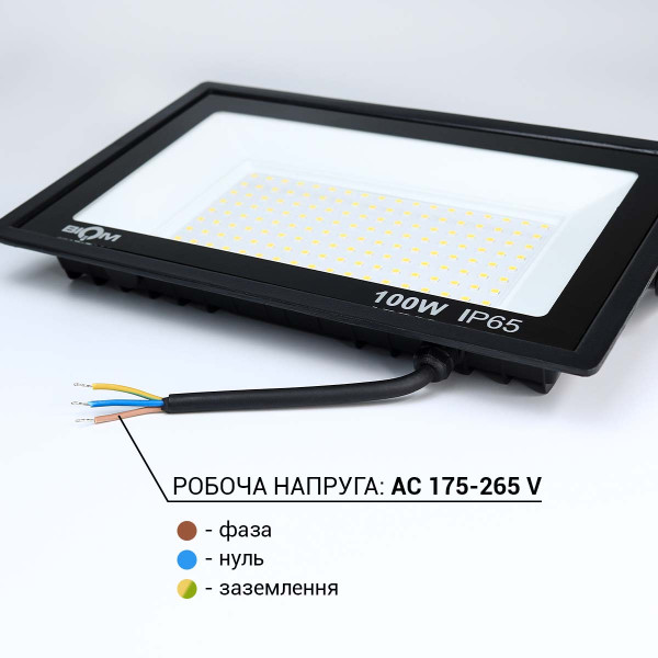 Светодиодный прожектор BIOM S6 230V 100W 6200К IP65 (S6-SMD-100-Slim 6200К), 100024503