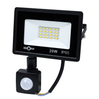 Светодиодный прожектор BIOM S6 230V 20W 6200К IP65 Sensor (S6-SMD-20-Slim+Sens 6200K)