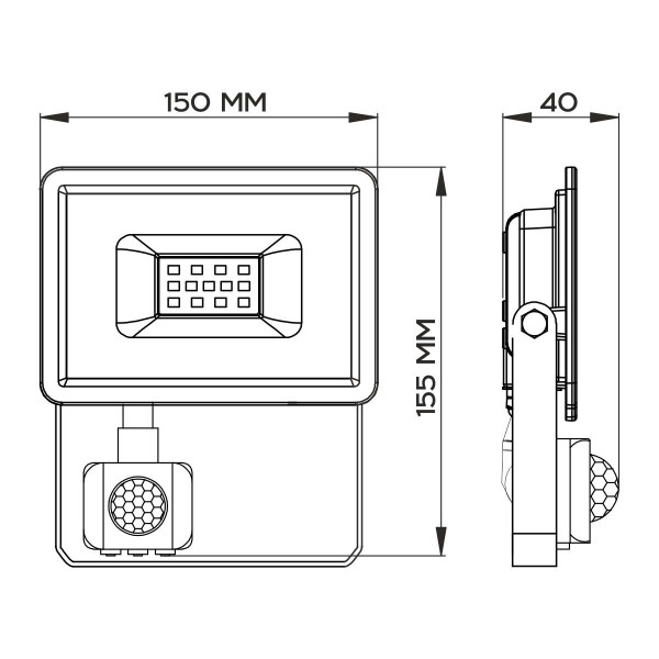 Светодиодный прожектор BIOM S6 230V 30W 6200К IP65 Sensor (S6-SMD-30-Slim+Sens 6200K), 100024502