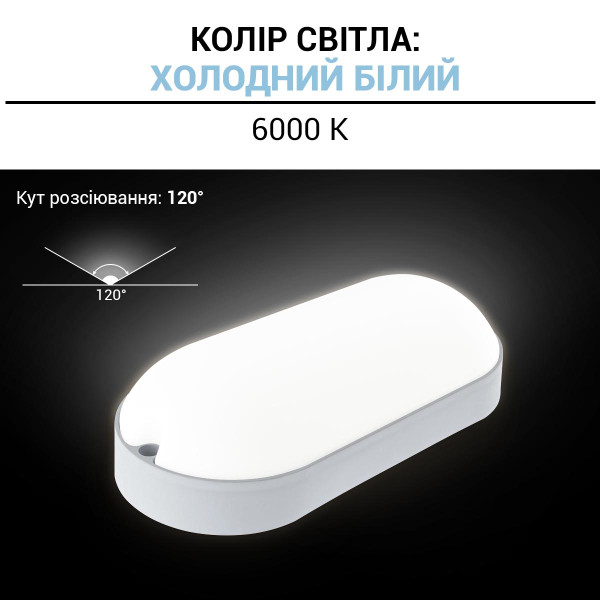 Накладной светильник Biom MPL 220V 18W 6000K 1620Lm IP65 Матовый (Frosted) (MPL-О18-6), 100017817