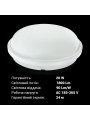 Накладной светильник Biom SMPL 220V 20W 6000K 1800Lm IP65 Матовый (Frosted) (SMPL-R20-6), 100017819