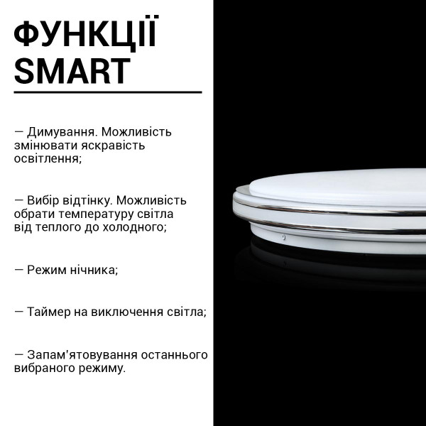Накладной светильник Biom SMART 220V 80W 3000-6000K 6400Lm IP20 Матовый (Frosted) (SML-R18-80/2), 100015947
