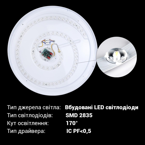 Накладной светильник Biom SMART 220V 80W 3000-6000K 6400Lm IP20 Матовый (Frosted) (SML-R43-80/2), 100023847