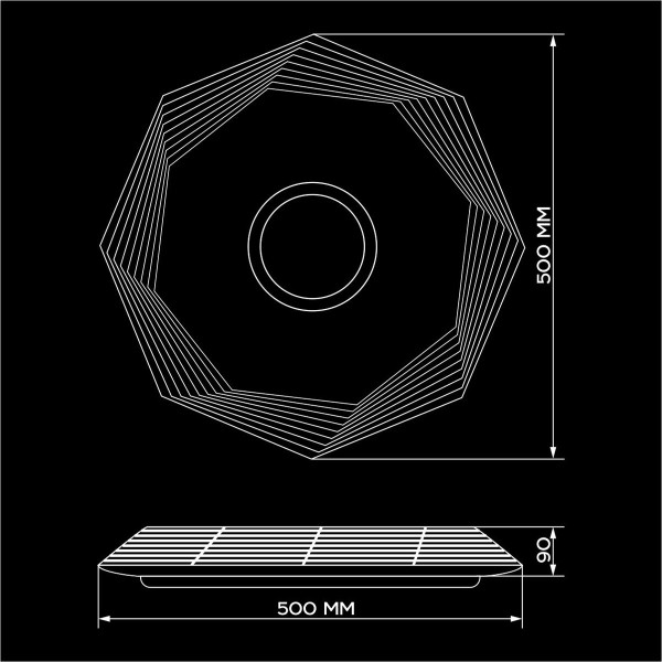 Потолочный светильник Biom SMART 230V 70W RGB+3000-6000K IP20 с д/у музыкальный BT APP (SML-R46-70-M-RGB), 100023958