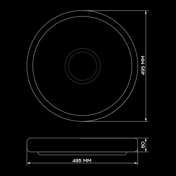 Потолочный светильник Biom SMART 230V 70W RGB+3000-6000K IP20 с д/у музыкальный BT APP (SML-R47-70-M-RGB), 100023960