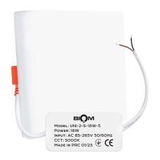 Встраиваемый светильник Biom UNI-2 220V 18W 5000K 1800Lm IP20 Матовый (Frosted) (UNI-2-S18W-5)