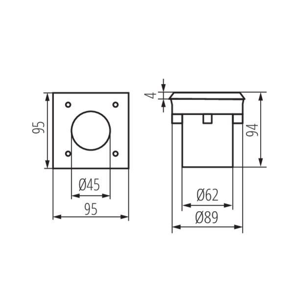 Грунтовой уличный светильник KANLUX GORDO N 1W CW-L-SR (18192), 100024889