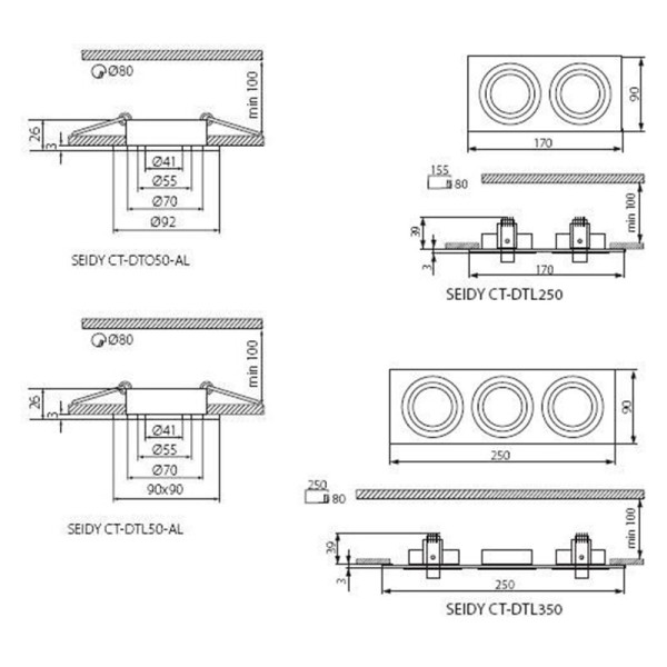Точковий світильник KANLUX Seidy CT-DTL50-B (18289) , 100012823