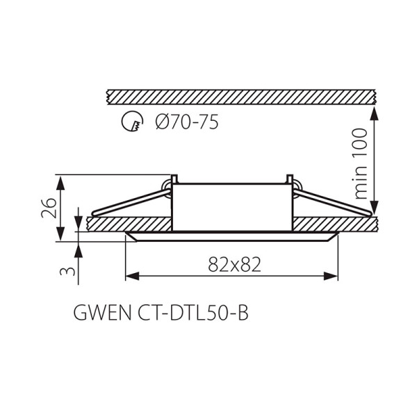 Точечный светильник KANLUX Gwen CT-DTL50-B (18530), 100012989