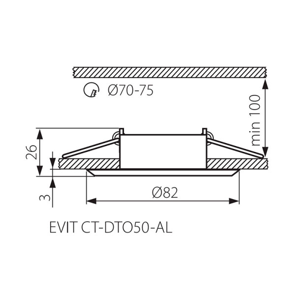 Точечный светильник KANLUX Gwen CT-DTO50-B (18531), 100012990