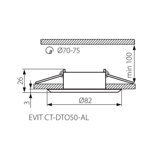 Точечный светильник KANLUX Evit CT-DTL50-AL (18560), 100012972