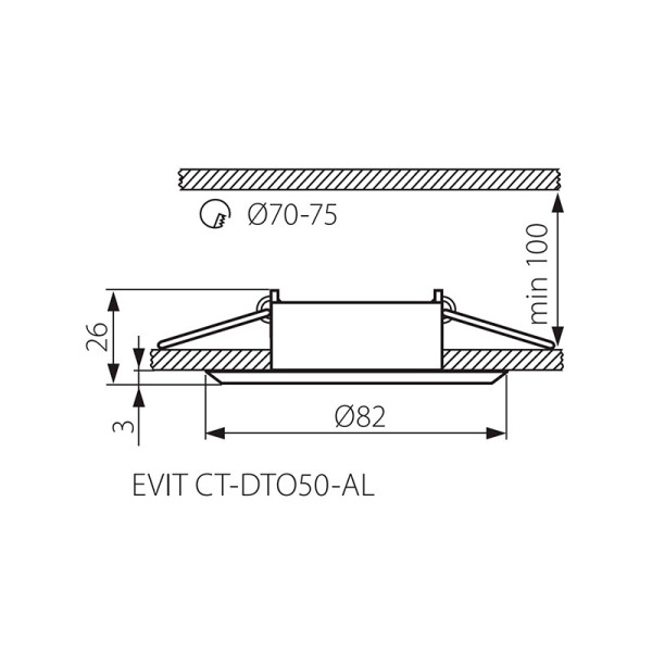 Точковий світильник KANLUX Evit CT-DTO50-AL (18561) , 100012973