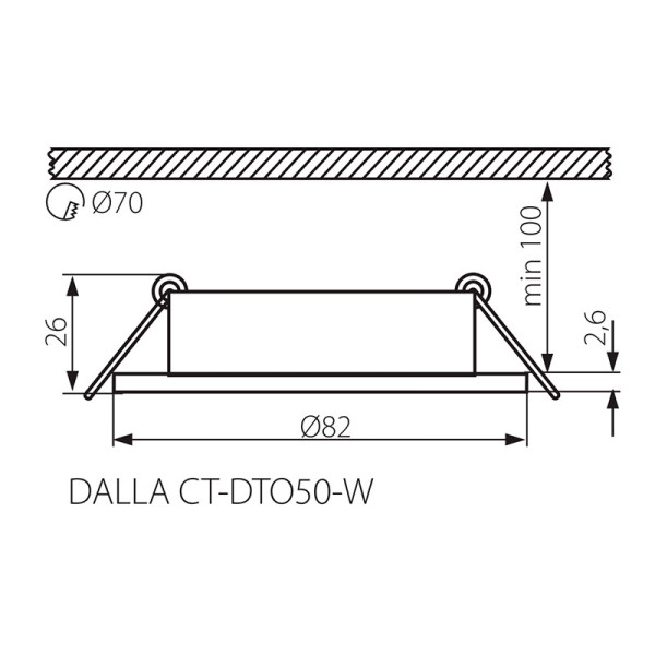 Точковий світильник KANLUX Dalla CT-DTL50-W (22431) , 100012960