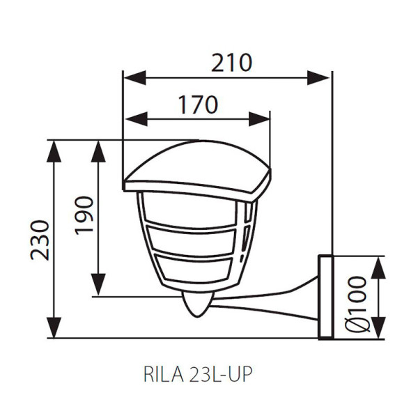 Настенный уличный светильник KANLUX Rila 23L-UP (23580), 100013344