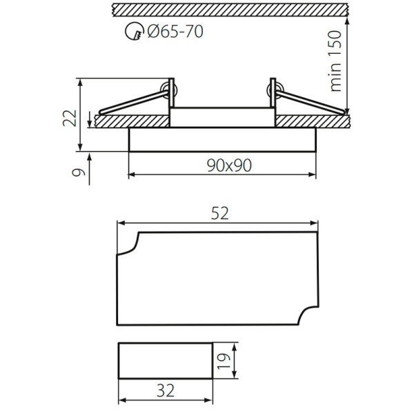 Точечный светильник KANLUX Soren O-BL (24411), 100012805