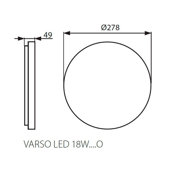 Потолочный светильник KANLUX Varso LED 18W-WW-O (26440), 100013250