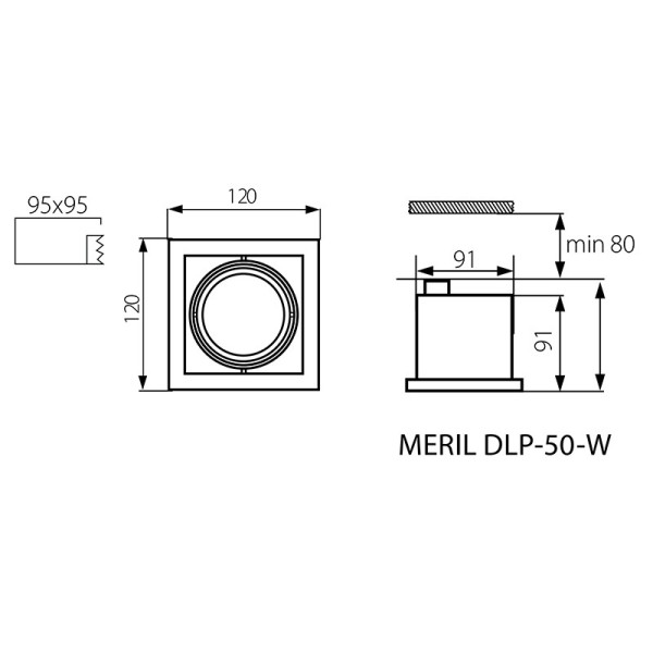 Точечный светильник KANLUX Meril DLP-50-W (26480), 100012913