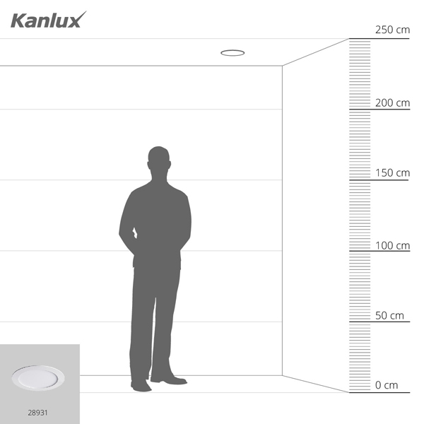 Светодиодный светильник KANLUX downlight ROUNDA V2LED 12W-NW-W (28931), 100024606