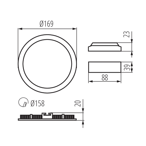 Светодиодный светильник KANLUX downlight ROUNDA V2LED 12W-WW-W (28932), 100024607