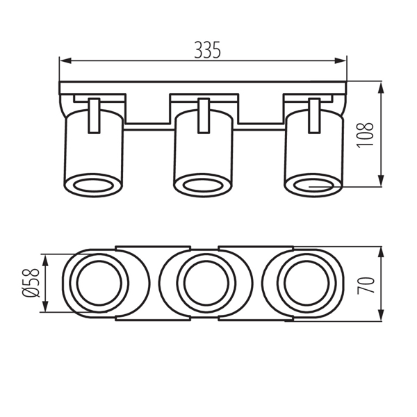 Точечный светильник KANLUX LAURIN EL-3I W (29124), 100024643