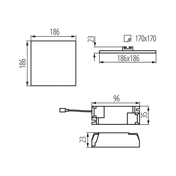 Точковий світильник KANLUX Arel LED DL 20W-WW (29595) , 100024751