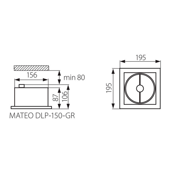 Точечный светильник KANLUX Mateo DLP-150-GR (4960), 100012909