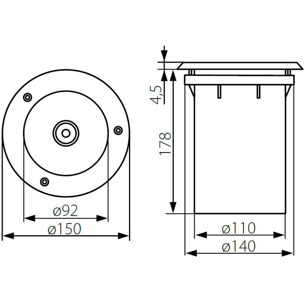 Ґрунтовий вуличний світильник KANLUX Xard DL-40 (7195) , 100013407
