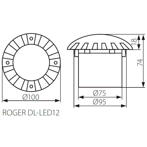Грунтовой уличный светильник KANLUX Roger DL-LED12 (7280), 100013408