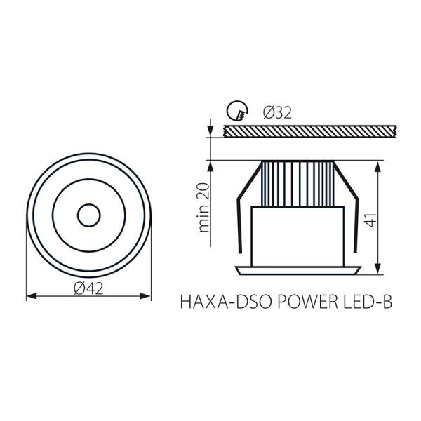 Точковий світильник KANLUX Haxa-DSO POWER LED-B (8103) , 100012991