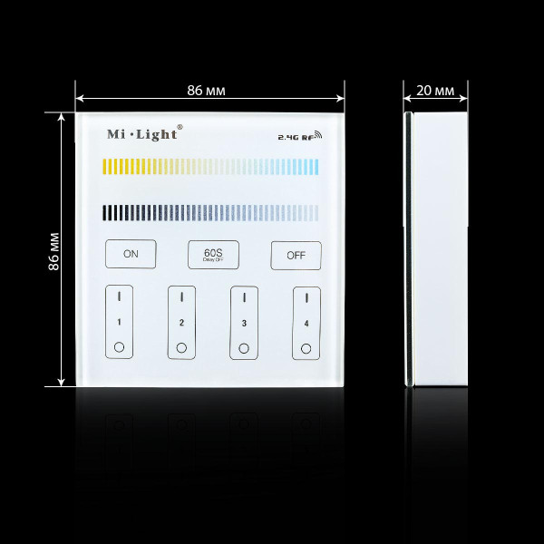 Панель управления Mi-light CCT Touch контроллер 2,4G RF 4 зоны B2 (BL2), 100014060